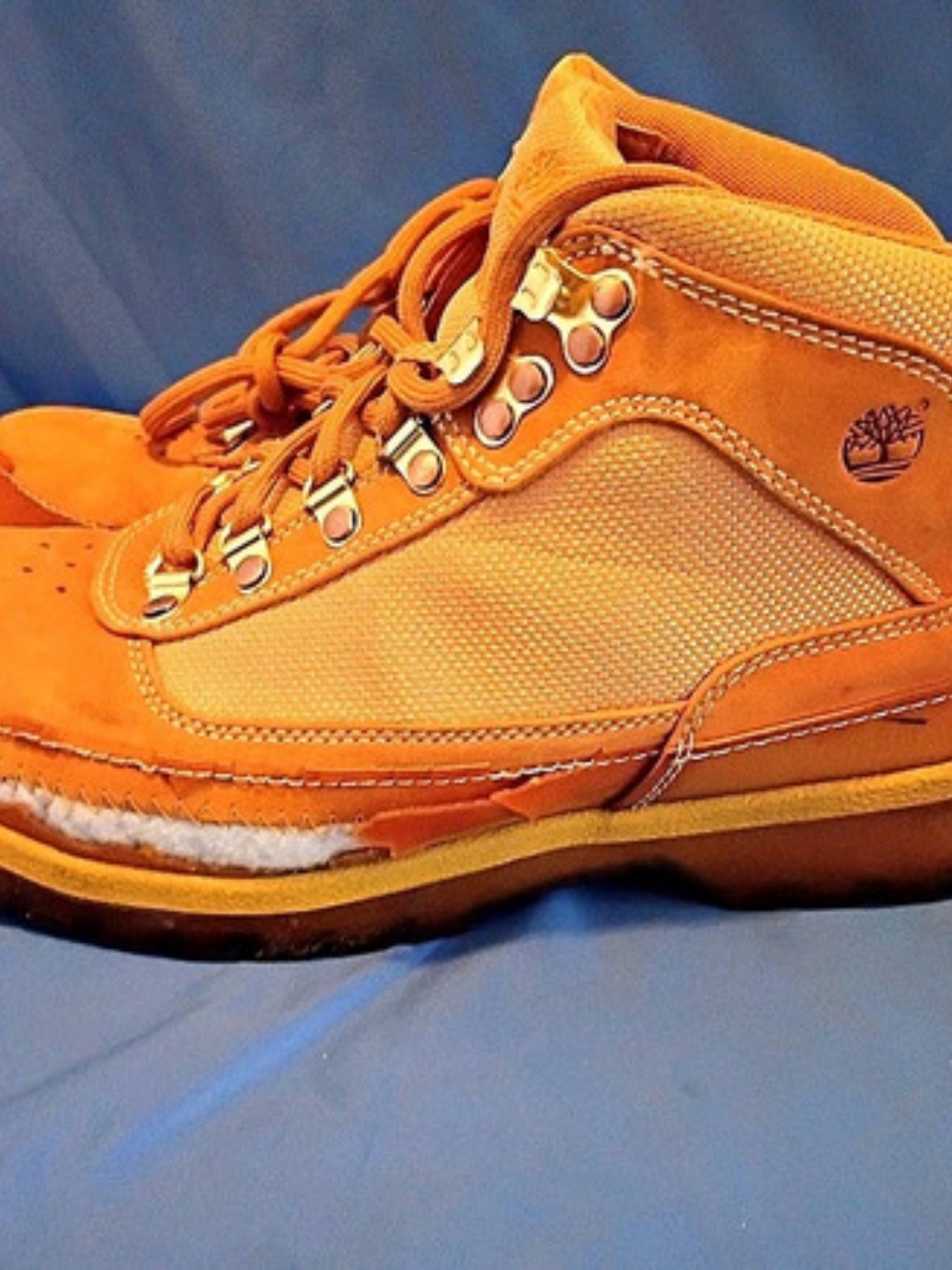 Distressed Timberland Euro Hiker Brown/Beige Leather Hiker Boots Men’s 10.5 M - Picture 2 of 8